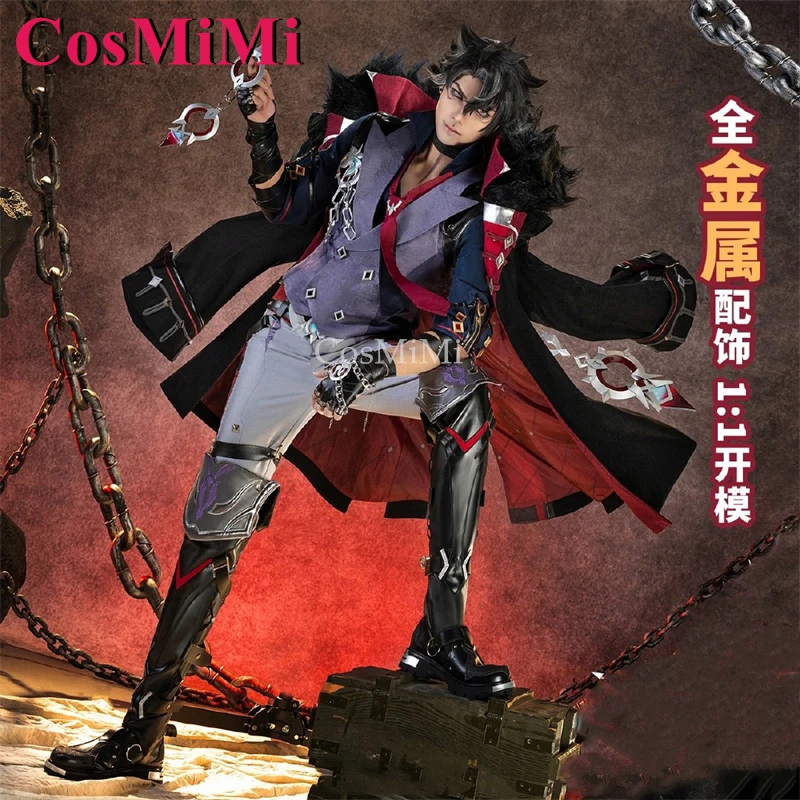 CosMiMi Wriothesley Cosplay Game Genshin Impact Costume Gorgeous Handsome Battle Uniform Carnival Party Role Play Clothing S-XXL