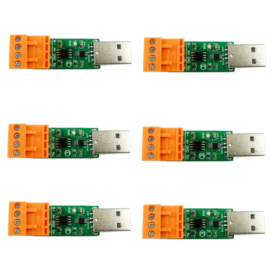 6 Pcs USB To RS485 Bus Converter Board CH340 SP485 WIN10 MAC LINUX Rep MAX485 MAX3485 SP3485 For PLC PTZ Modbus Relay Module
