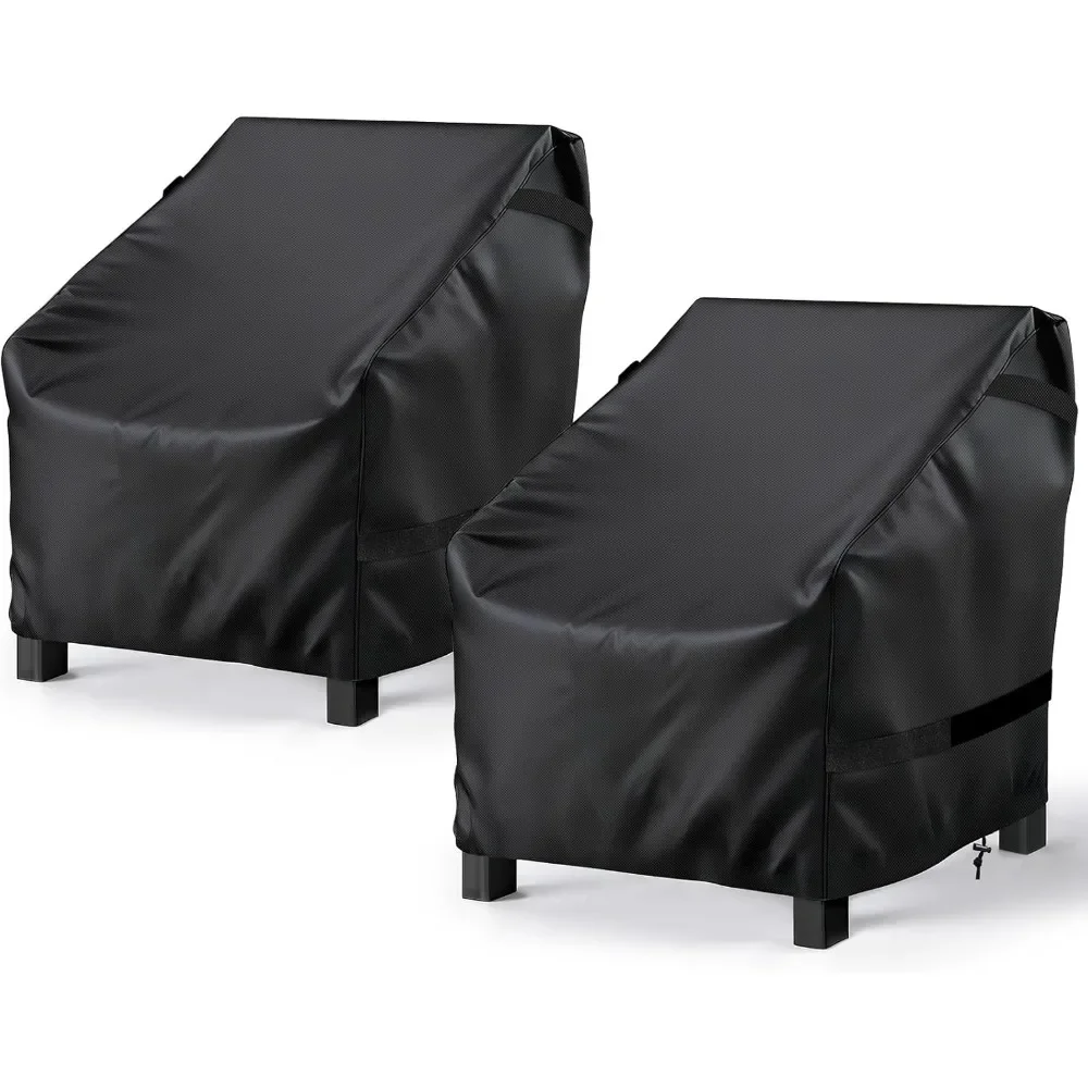 

Outdoor Chair Covers 2 Pack Waterproof Windproof Dust UV Resistant 29x30x36 Inches Black