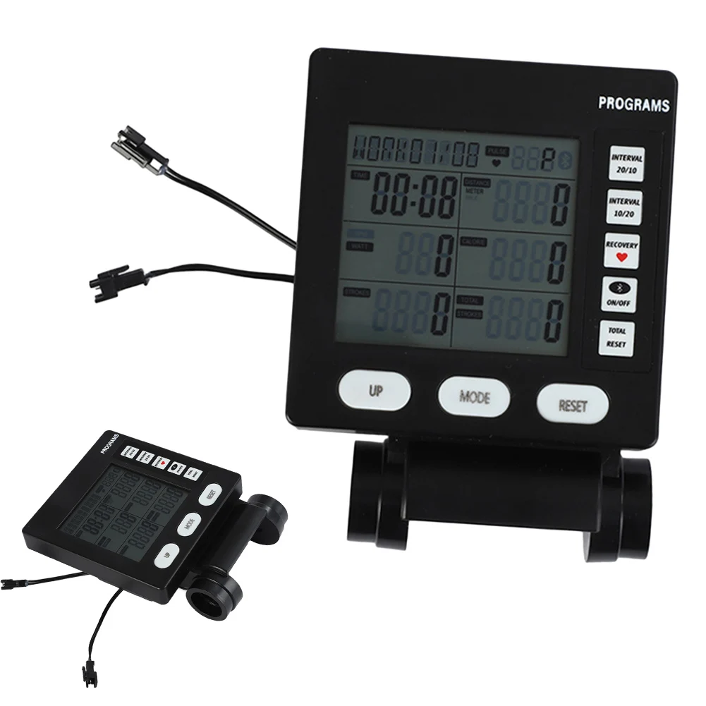 

4.96x4.8x1.85in Multifunction Rowing Machine Counter Speedometer LCD Display Counter Monitor Fitness Equipment Accessories