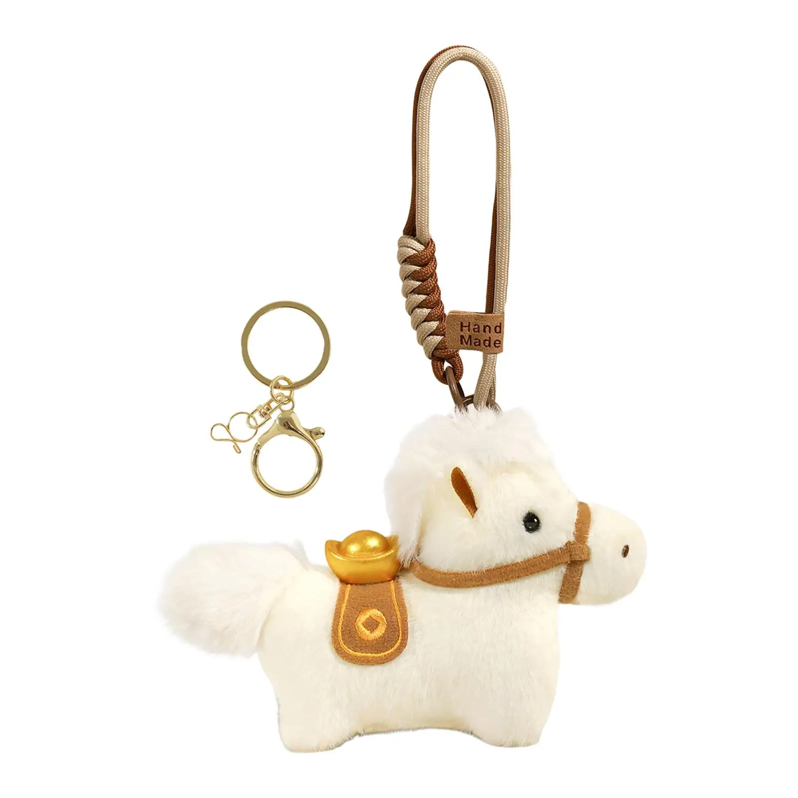 حقيبة الحصان سحر نعمة تذكارية كيرينغ الديكور مع حلقات المفاتيح ، مفتاح قلادة محشوة الحيوان لحقائب اليد محفظة النساء الرجال