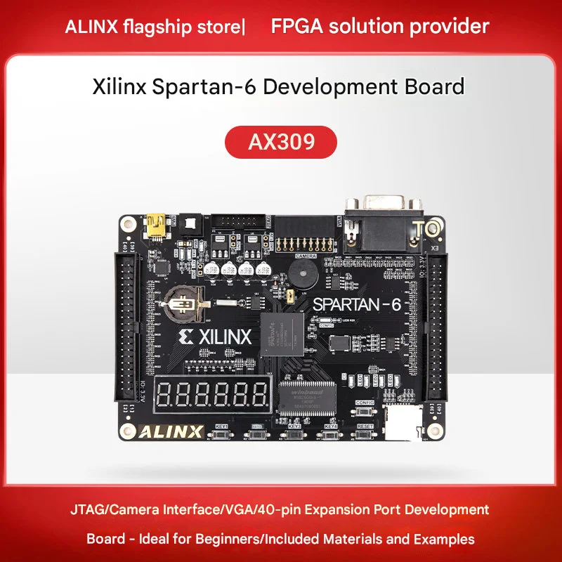 ALINX FPGA Development Board XILINX Spartan6 XC6SLX9 Black Gold  FPGA Entry-Level Learning Board