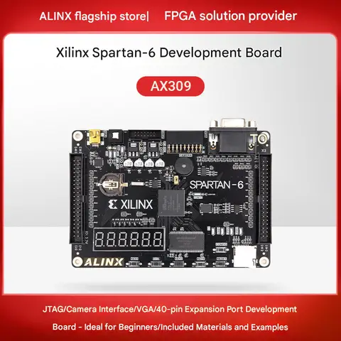ALINX FPGA Development Board XILINX Spartan6 XC6SLX9 Black Gold  FPGA Entry-Level Learning Board