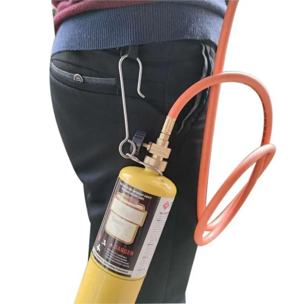 MAPP Torch Hose Holder Stainless Steel Belt Hook Safety Braze Blow Torch Clip for Welding Cylinder Tank