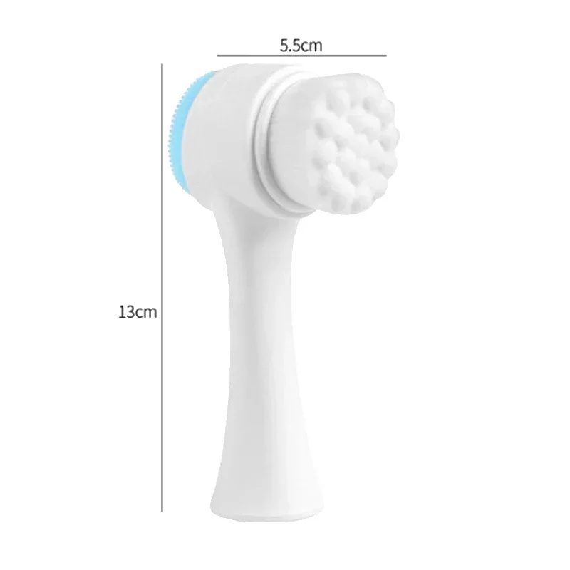 Silicone Face Cleansing Brush Double-Sided Facial Cleanser Blackhead Removal Product Pore Cleaner Exfoliator Face Scrub