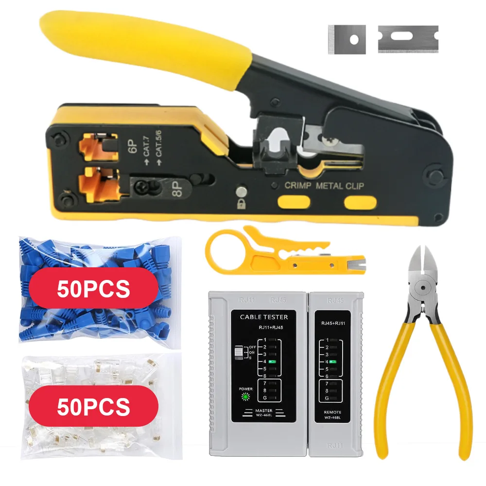 Network installation tester set, household network pliers combination set