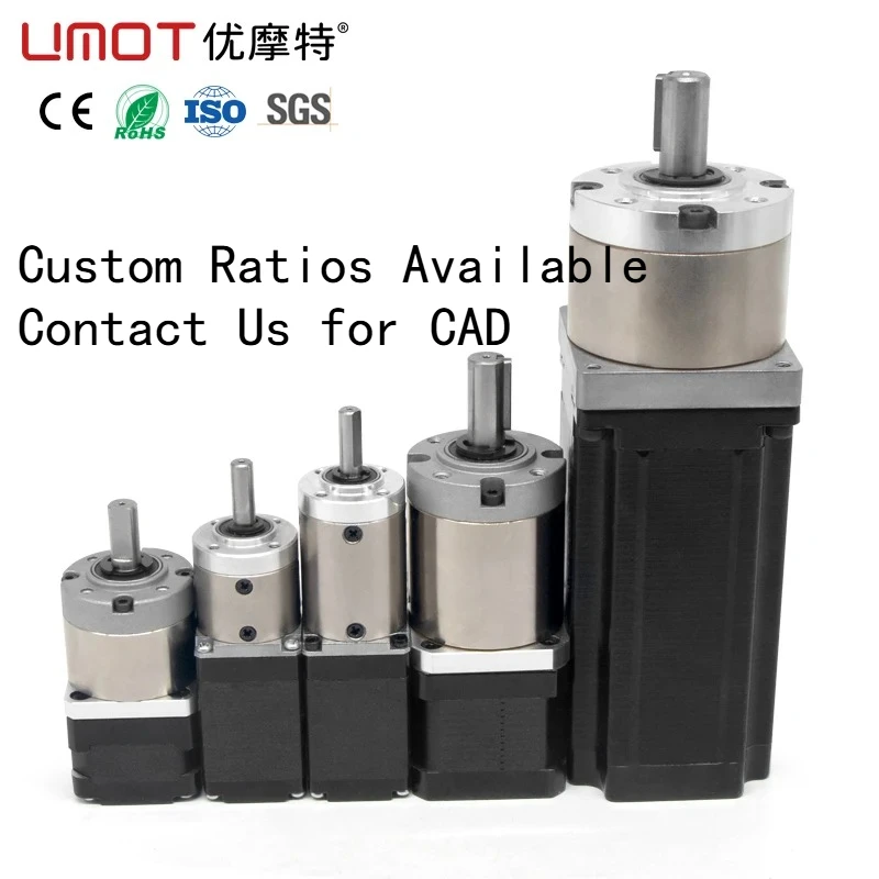 UMOT Mrico Hybrid 57/60mm 1.8deg Motor Planetary Reducer 3.08Nm-30Nm NEMA23 /24 Stepper Motor with Planetary Gearbox in Printer