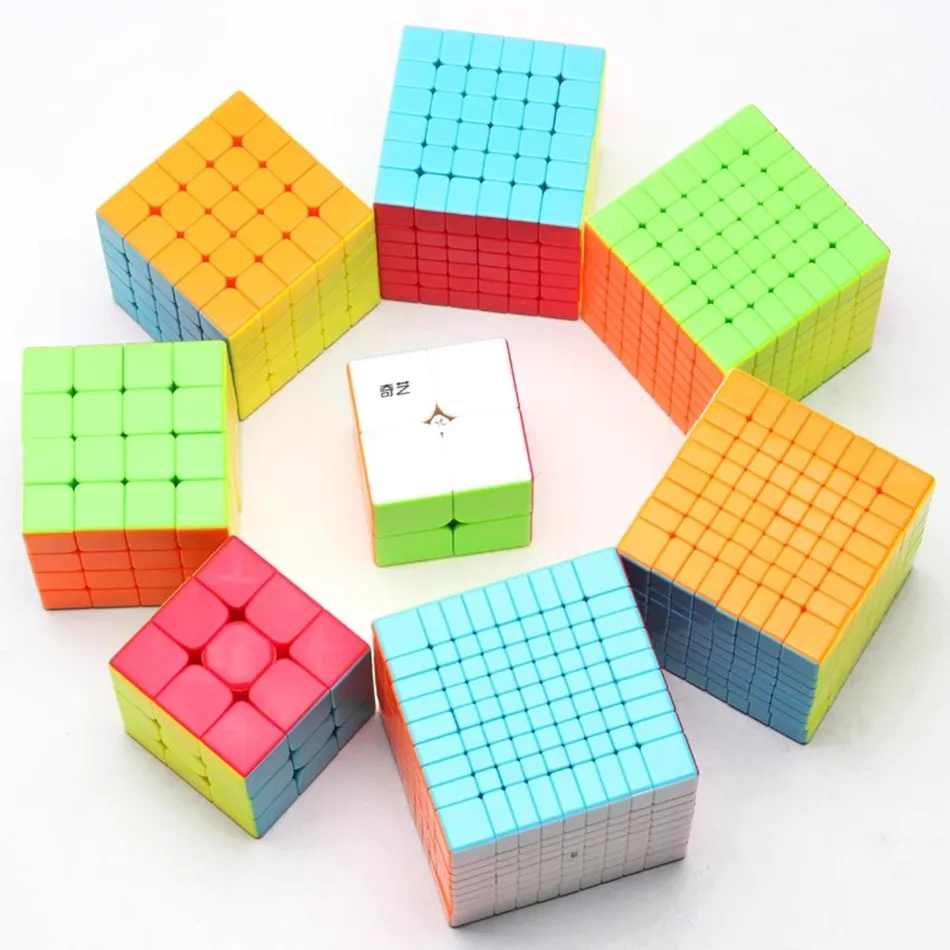 Qiyi cubo mágico 2x2 3x3 4x4 5x5 6x6 7x7 8x8 9x9 cubo mágico sem adesivos quebra-cabeça profissional cubo mágico brinquedo crianças presente