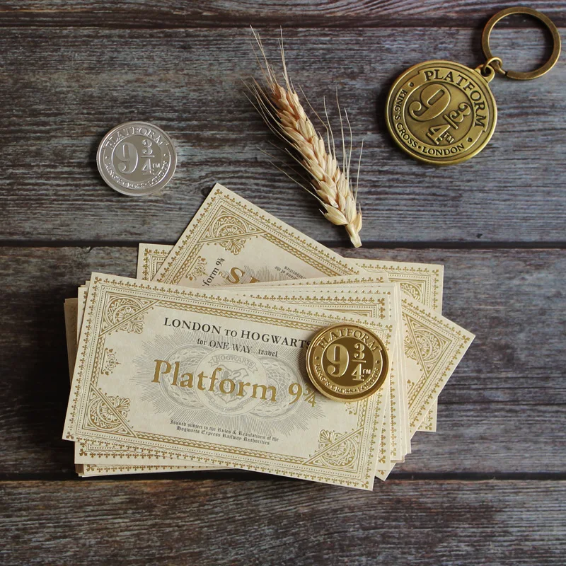 도매 플랫폼 9 3/4 티켓, 런던 익스프레스 기차 티켓, 골든 스탬핑, 어린이 생일 선물, 30 개, 50/100 개