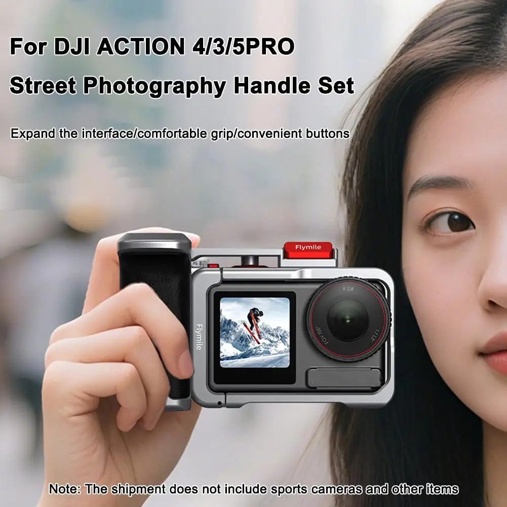 

Camera Grip Holder Set,Camera Cage Set For DJI Action 5 Pro/Action 4/Action 3 With Shutter Button,Lanyard, Camera Metal Cage
