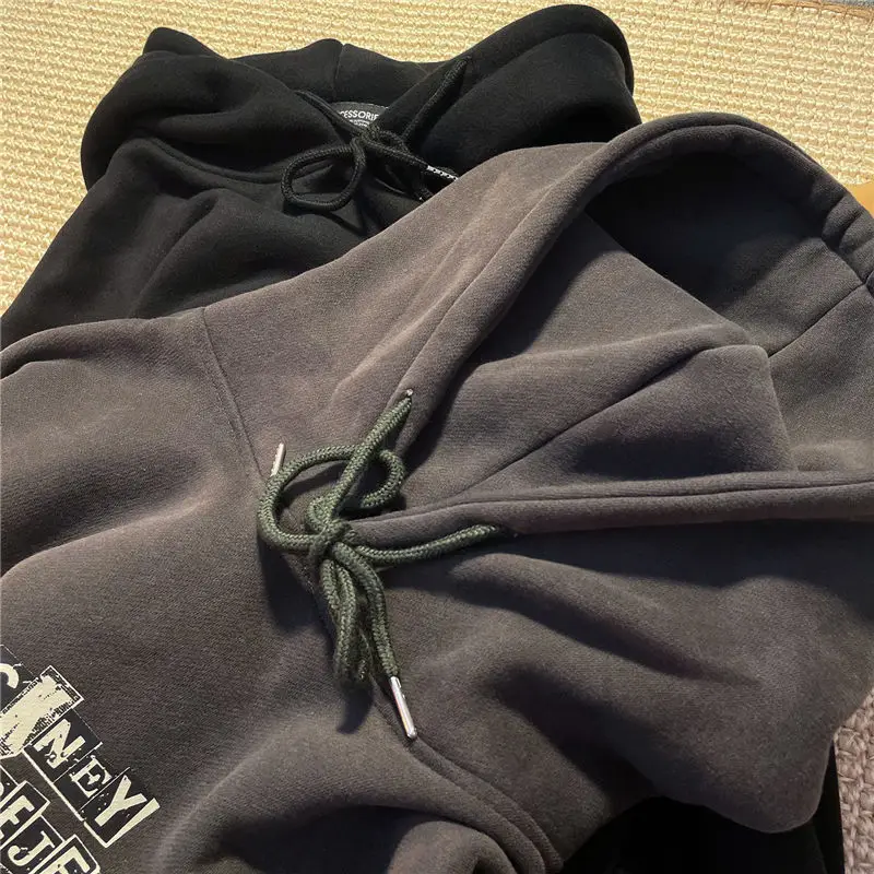 Hooded Sweater European and American Men and Women Same Autumn and Winter Korean Version Loose Lazy Wind Hoodies Women