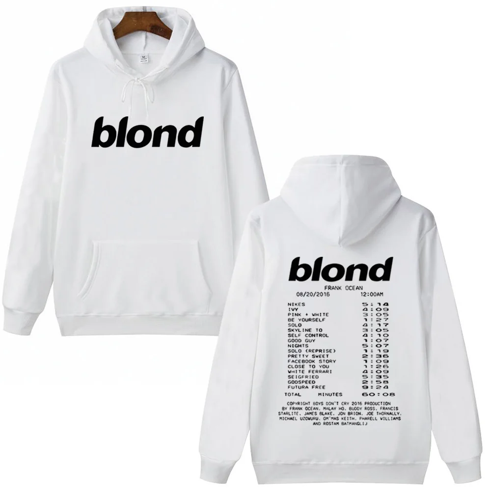 Frank Ocean Blonde Hoodie Man Woman Harajuku Hip Hop Pullover Tops Sweatshirt Music Fans Gift