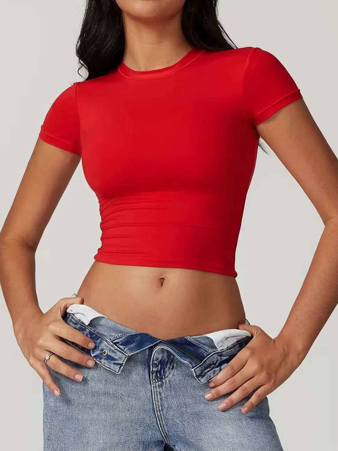 

Women Clothes Sexy Yoga Top Sport T Shirt Fitness Clothes Short Sleeve Yoga Shirt Gym Top Workout Running Active Wear Sport Top