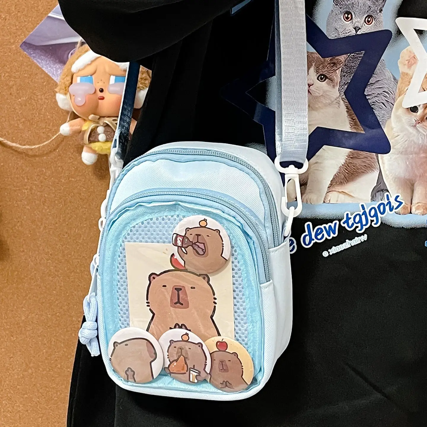 

Richme Mini Women Ita Bags 2025 Trend Casual Nylon DIY Badge Crossbody Shoulder Bag Dopamine Harajuku Daily Outdoor Bolso Mujer