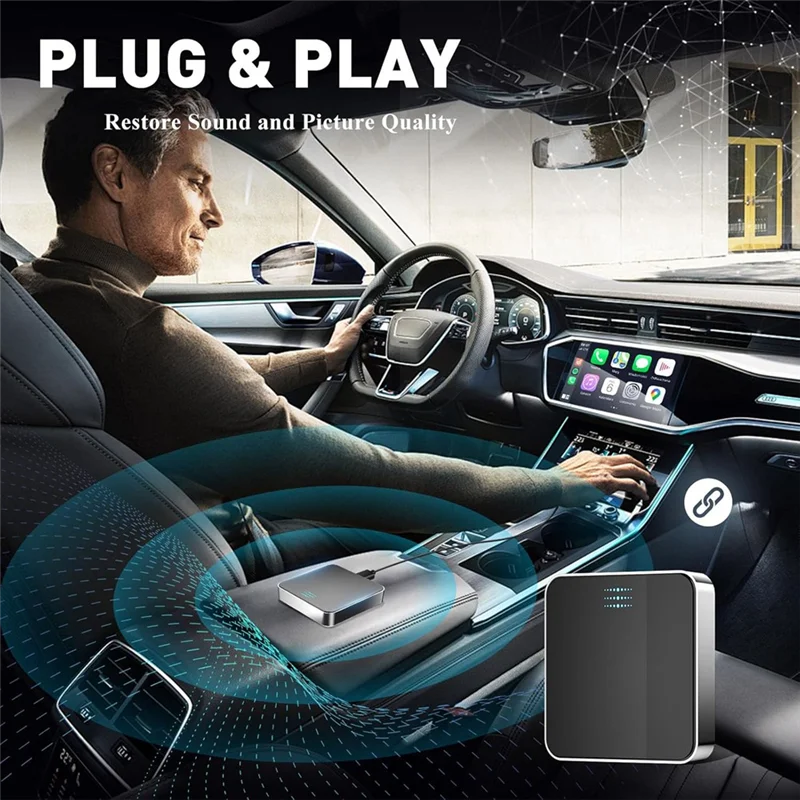 

Classy-Wireless Carplay Adapter, Plug And Play Wired To Wireless Carplay Smart Box, Fit For Cars From 2015 & For Iphone IOS 10+