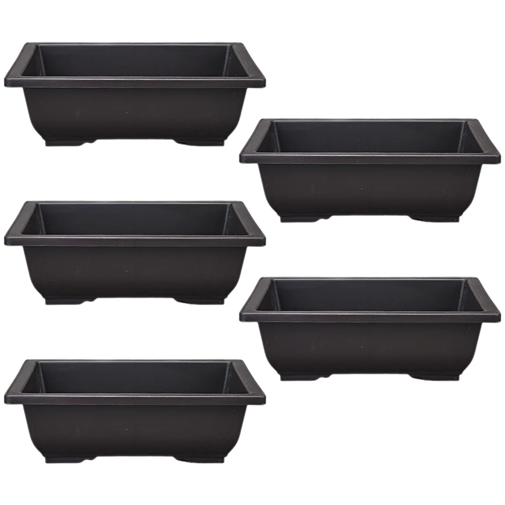 5 Pcs Bonsai Tree Pot Training Flower Pots Outdoor Large Practical Rectangular Flowerpot Household Big