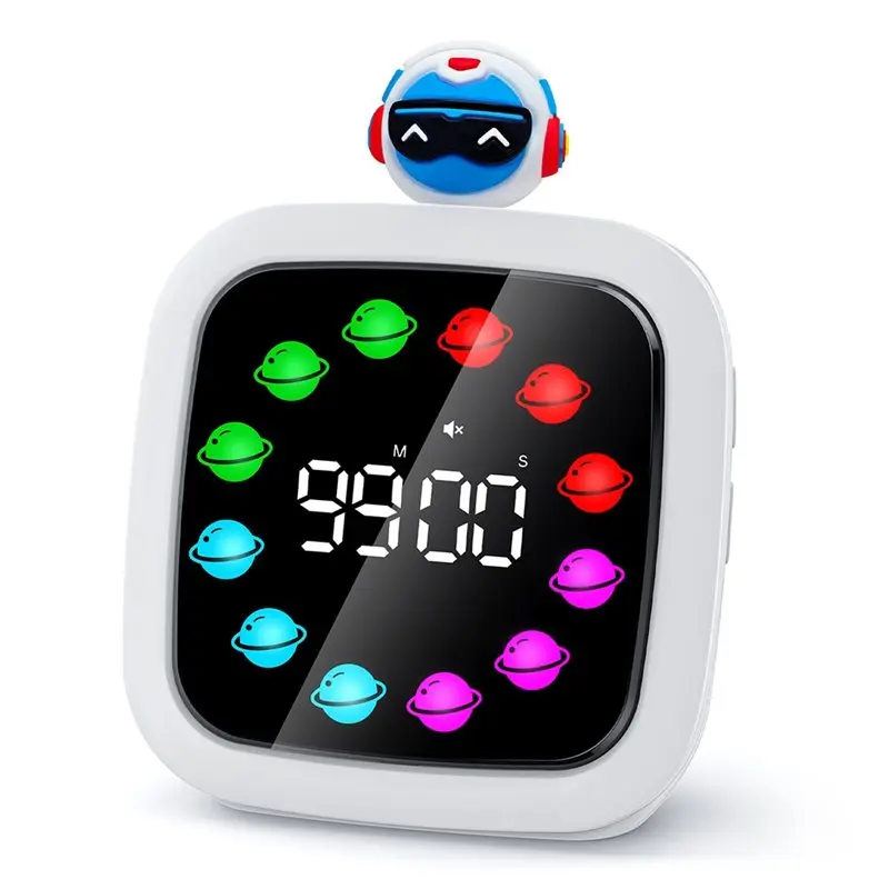 【HAPPY】DIY Color Display, 99-Minute Rechargeable Visual Countdown Timer For Kids, 19 Ringtones, Time Management Tool