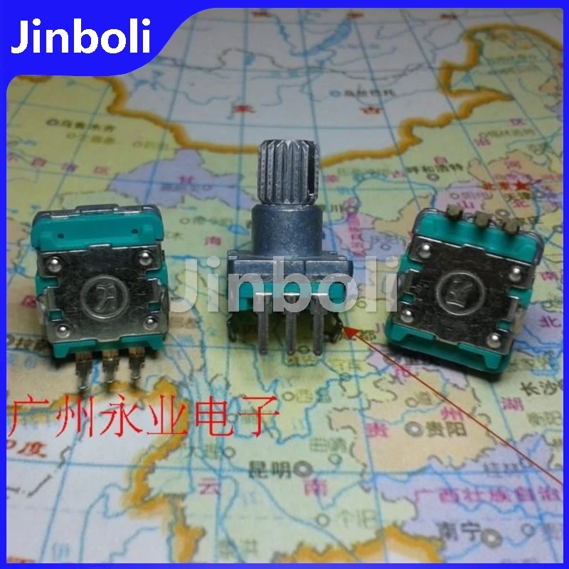 2PCS EC11 Type Encoder Code Pulse Switch 30 Positioning 15 Pulse 3Pins Flower Shaft Length 11MM