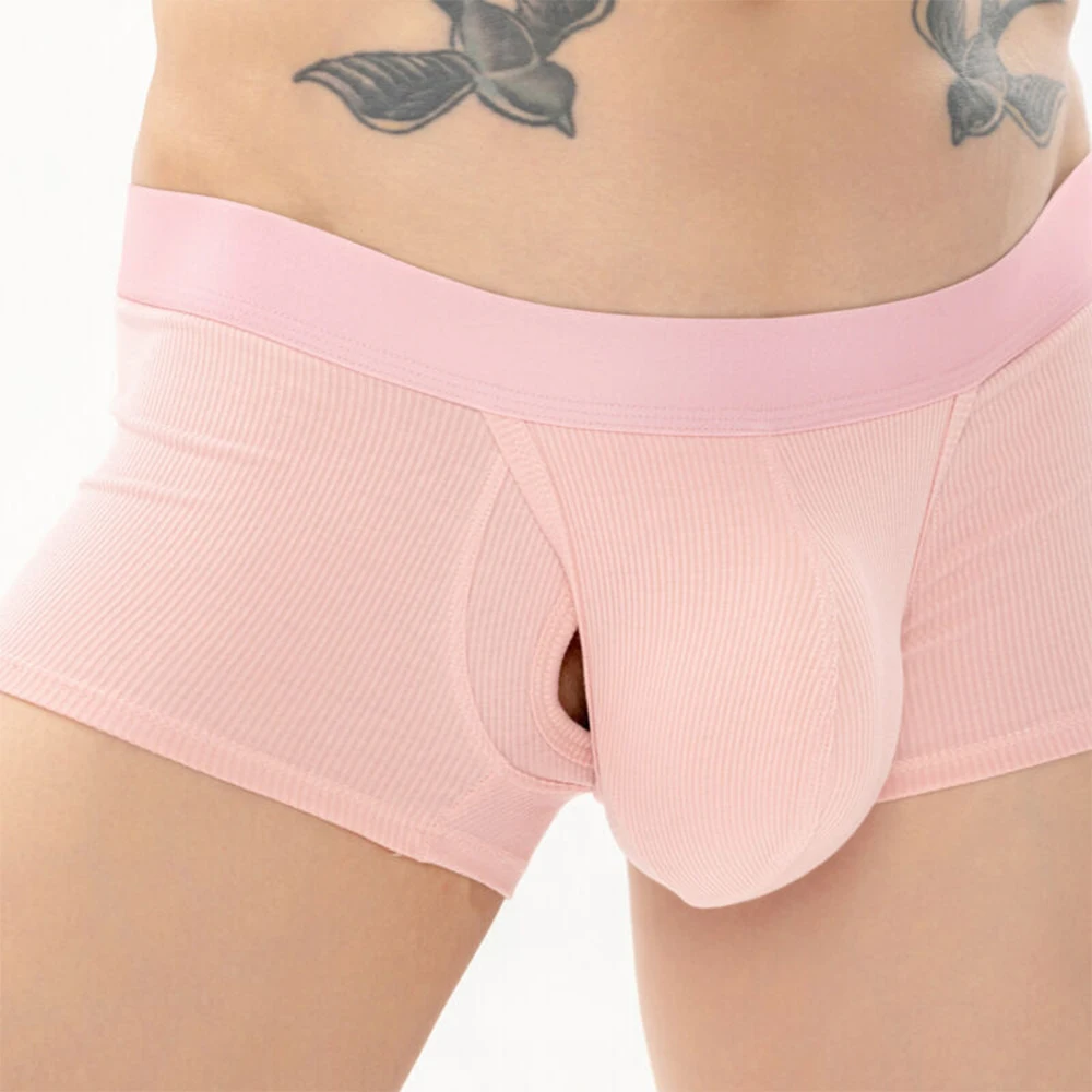 Men Boxers With Pocket Big Pouch U Convex Shorts Panties Soft Elasticity Briefs Casual Trunks Soft Underwear Breathable Lingerie