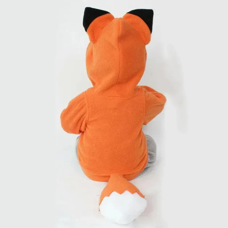 2026 Boys Girl Animal Fox And Wolf Cosplay Costume Cute Baby Cartoon Analog Autumn Windbreaker Kids Jacket Hooded view 4