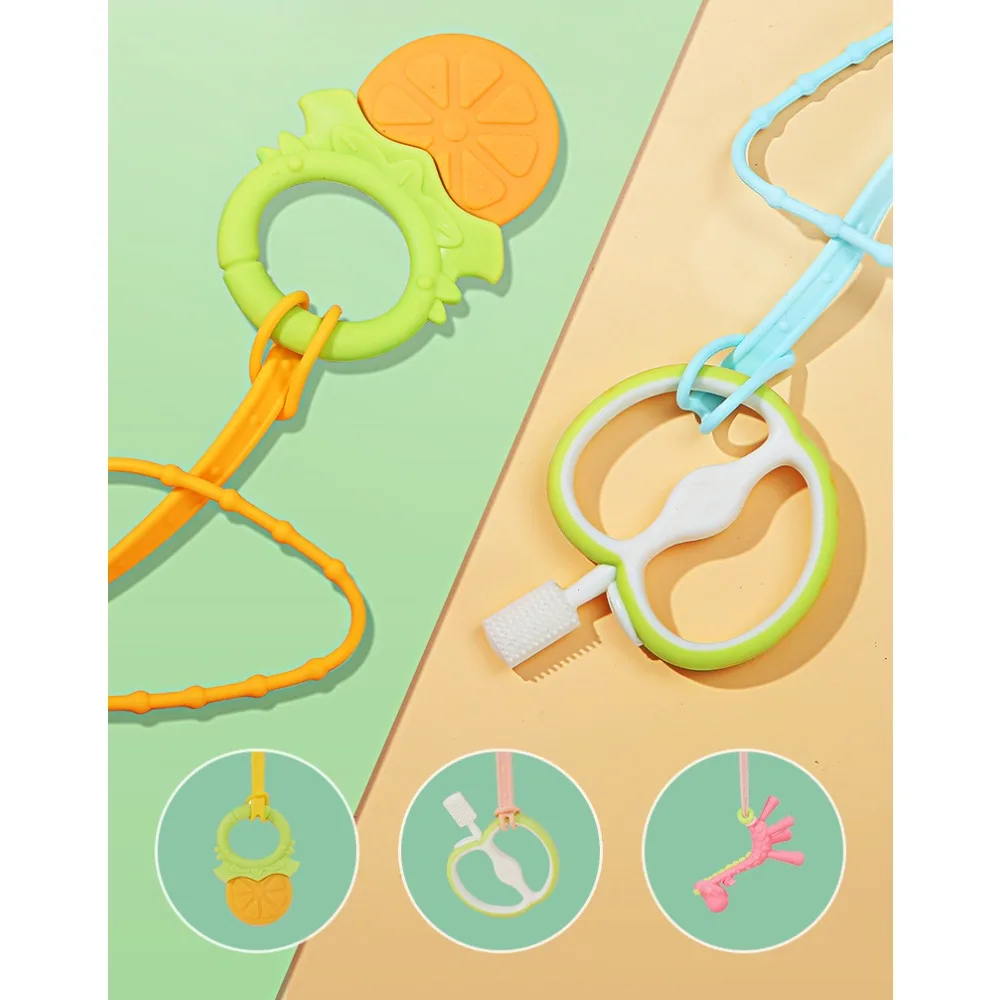 Baby Full Silicone Pacifier Chain Solid Pacifier Clips Tieable Hand Baby Anti-drop Chain Toy Chain Teether Chain Attache Tetine