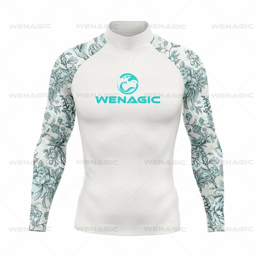 New Summer Men\'s UV Protection Rash Guard Diving Surf T Shirt Swimming T-shirt Swimsuit Beach Swimwear Long Sleeve Surfing Suits