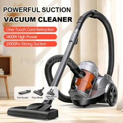 1400W 1.8L Suction Power 21KPa Vacuum Cleaner Strong Large Power Vacuum Cleaner Household Carpet Mite Removal Home Appliance