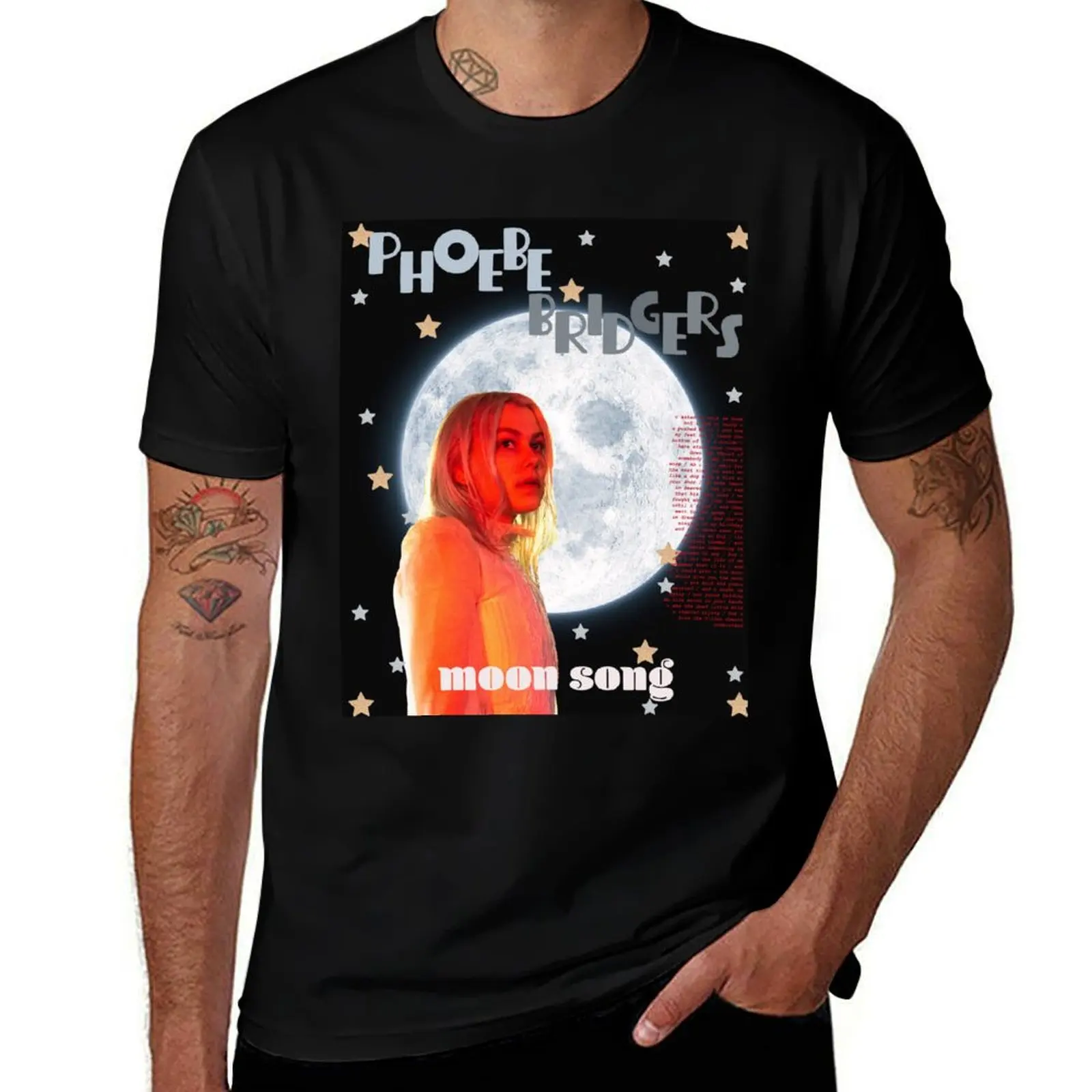 

phoebe bridgers moon song poster T-Shirt luxury t-shirt anime tshirt affliction shirts mens cotton t shirts