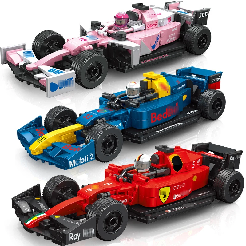 Speed Champions F1 Racing Car Model Building Blocks Formula 1 Supercar Speed Sports Vehicle Bricks Set KidsToys Birthday Gifts