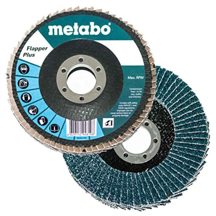 

4.5 x 7/8 Flapper Plus Abrasives Flap Discs 60 Grit 10 Pack for Metal Grinding Steel Gray Durable Cutting Performance