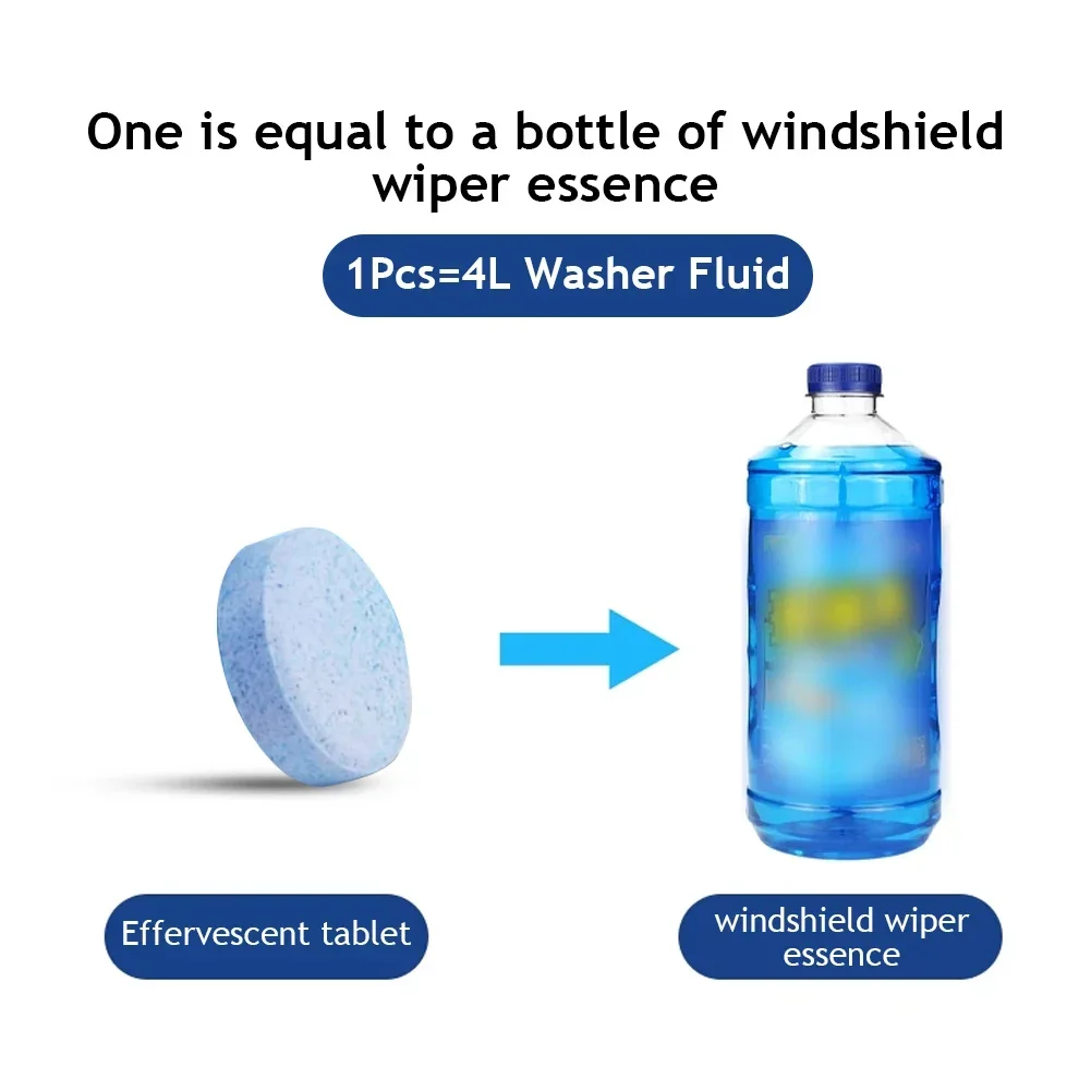 10/20/50/100Pcs Car Windscreen Wiper Effervescent Tablets Car Glass Solid Cleaner Toilet Cleaning Car Accessories