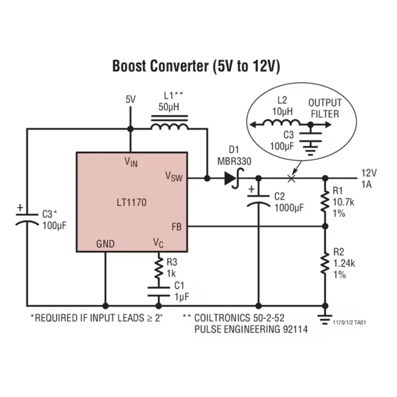 LT1170CQ LT1170HVCT LT1170HVIT LT1170HVCQ LT1170  - 100kHz, 5A, 2.5A and 1.25A High Efficiency Switching Regulators