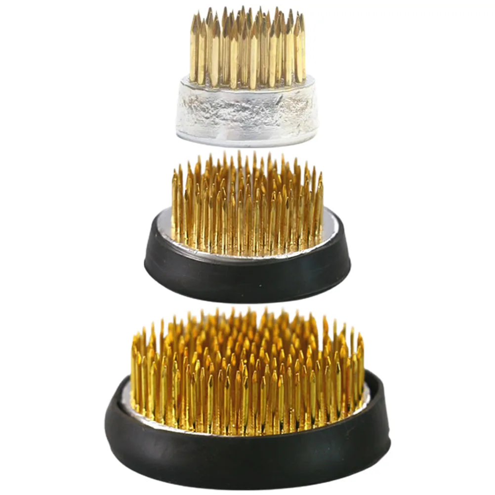 

3 Pcs Floral Fixation Base 23mm 40mm 60mm Copper Needles Non Slip Holder for Vase Arrangement Home Hotel Flower Supplies