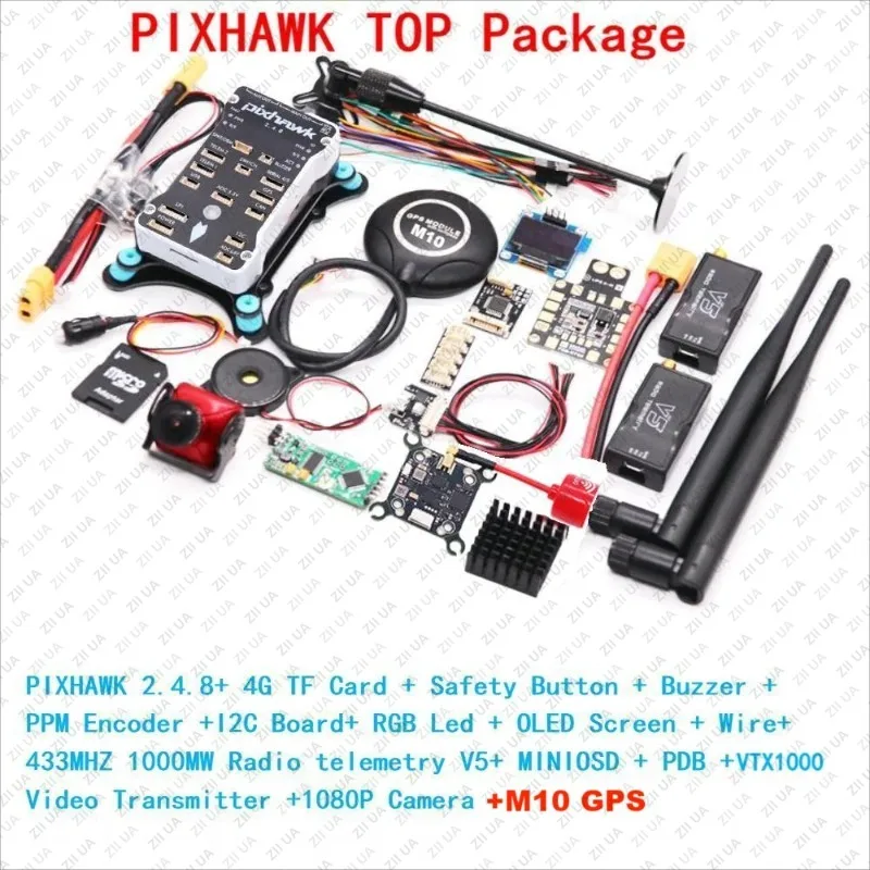 

Полетный контроллер Pixhawk White Shell PIX 2.4.8 M10 32 Bit с автопилотом, 4G SD, выключателем безопасности, зуммером, PPM, I2C для радиоуправляемых квадрокоптеров