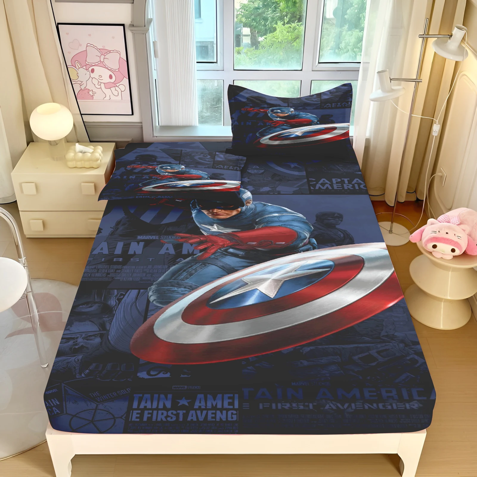 

Marvel, Captain America Printed Bedroom bedding set Comforte Fitted Sheet suitable for children and adults Home