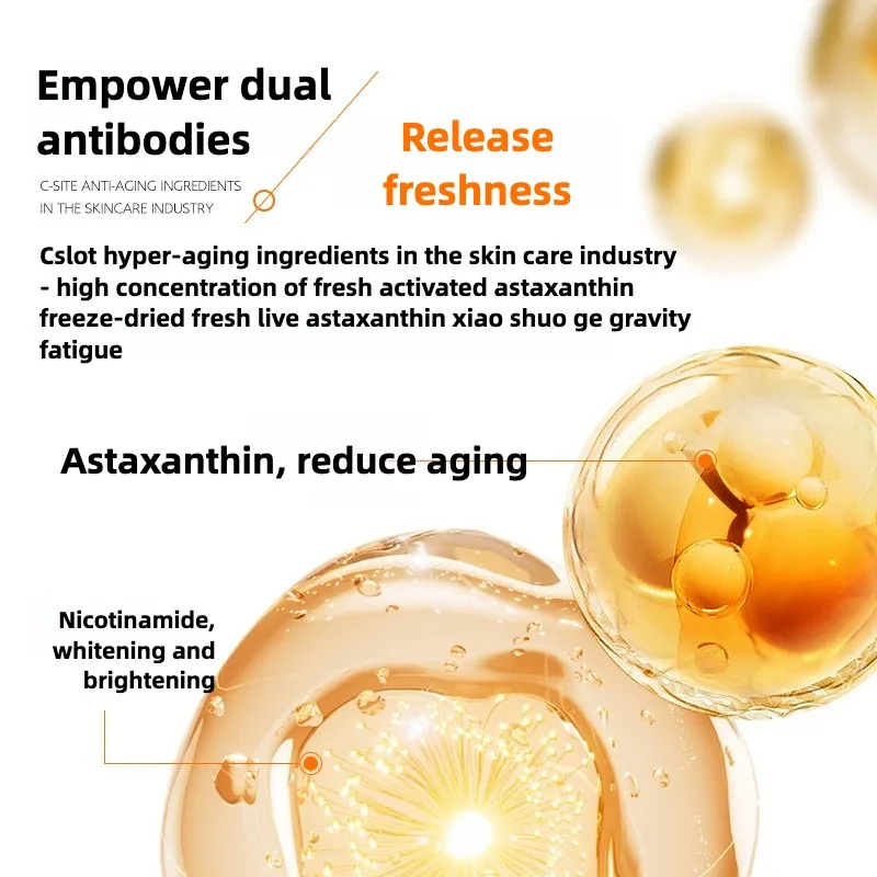 Astaxanthin Freeze-Dried Powder Serum Anti-Aging Shrink Pores Firming Skin Deep Moisturizing Freeze-Dried Powder Essence
