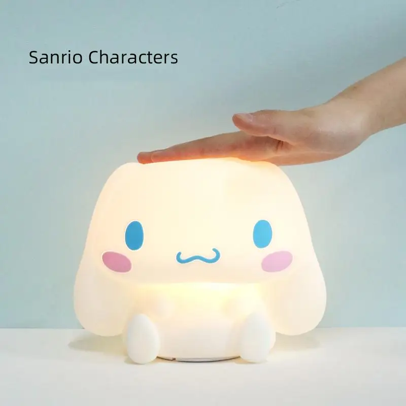 

Милый кавайный Sanrioed Cinnamonroll, прикроватный ночник, силиконовый светильник для сна, защита глаз, мягсветильник светильник, настольная лампа с USB-зарядкой
