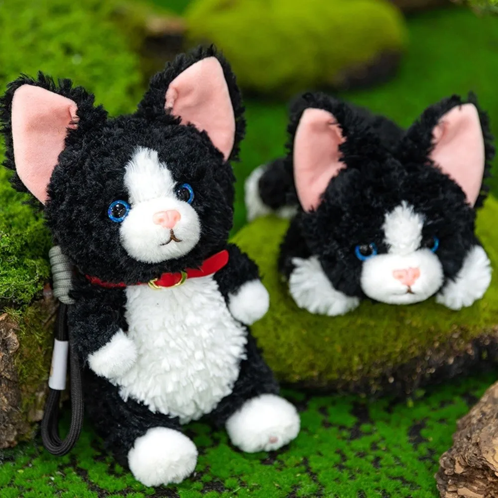 Wrist Pad Curly Cat Doll Pendant Fluffy Animal Curly Cat Plush Toy Keychain Comfort Cartoon German Curly Cat Plush Doll