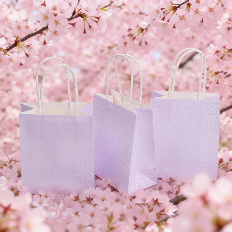 Kleine Lila Kraftpapiertüten mit Herzchen - Hochzeitsgeschenk, Valentinstag, Geburtstag, Jubiläum Geschenktüten – Detail 3
