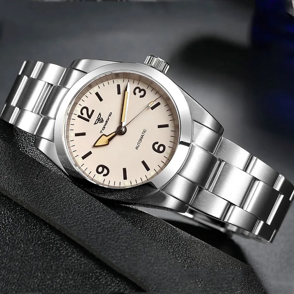 

Luminous 36mm 39mm Smooth Bezel Black/Beige Dial 200m Waterproof NH35 Asia2824 Miyota8215 Automatic Men Watch Sapphire Glass