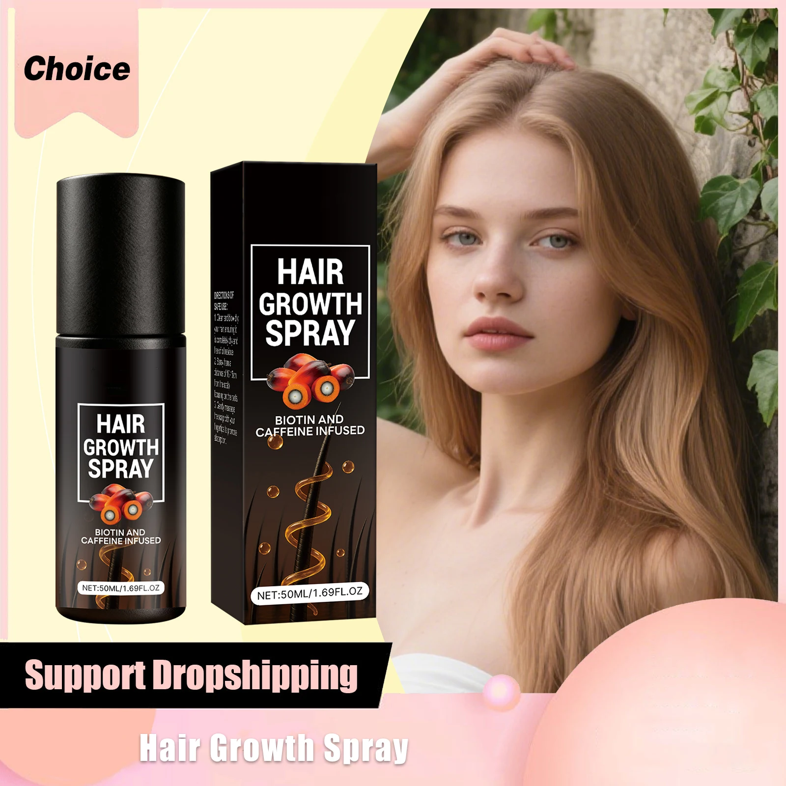 

Hair Growth Spray Deep Hydration Biotin Lowers Hairs Fall Repair Damaged Follicles Enhances Elasticity Beauty Haircare Products