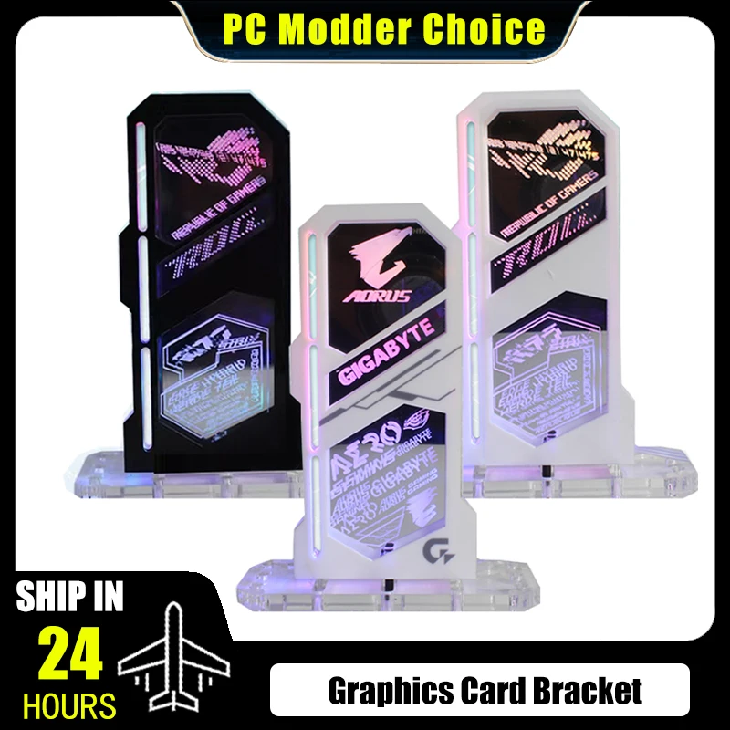 

Graphics Card Protector Holder Prevent-Falling Equipment, Vertical Mirror Design Brand Belief Logos Option, 5V RGB AURA SYNC