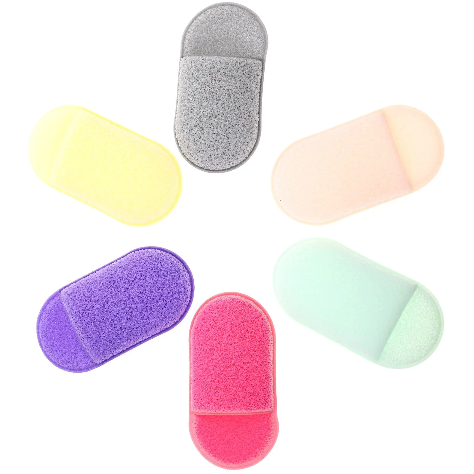 6 spugne detergenti per il viso, lavaggio del viso, rimozione del trucco, pulizia della pelle, tamponi esfolianti, sensibili, sicuri, compatti, leggeri