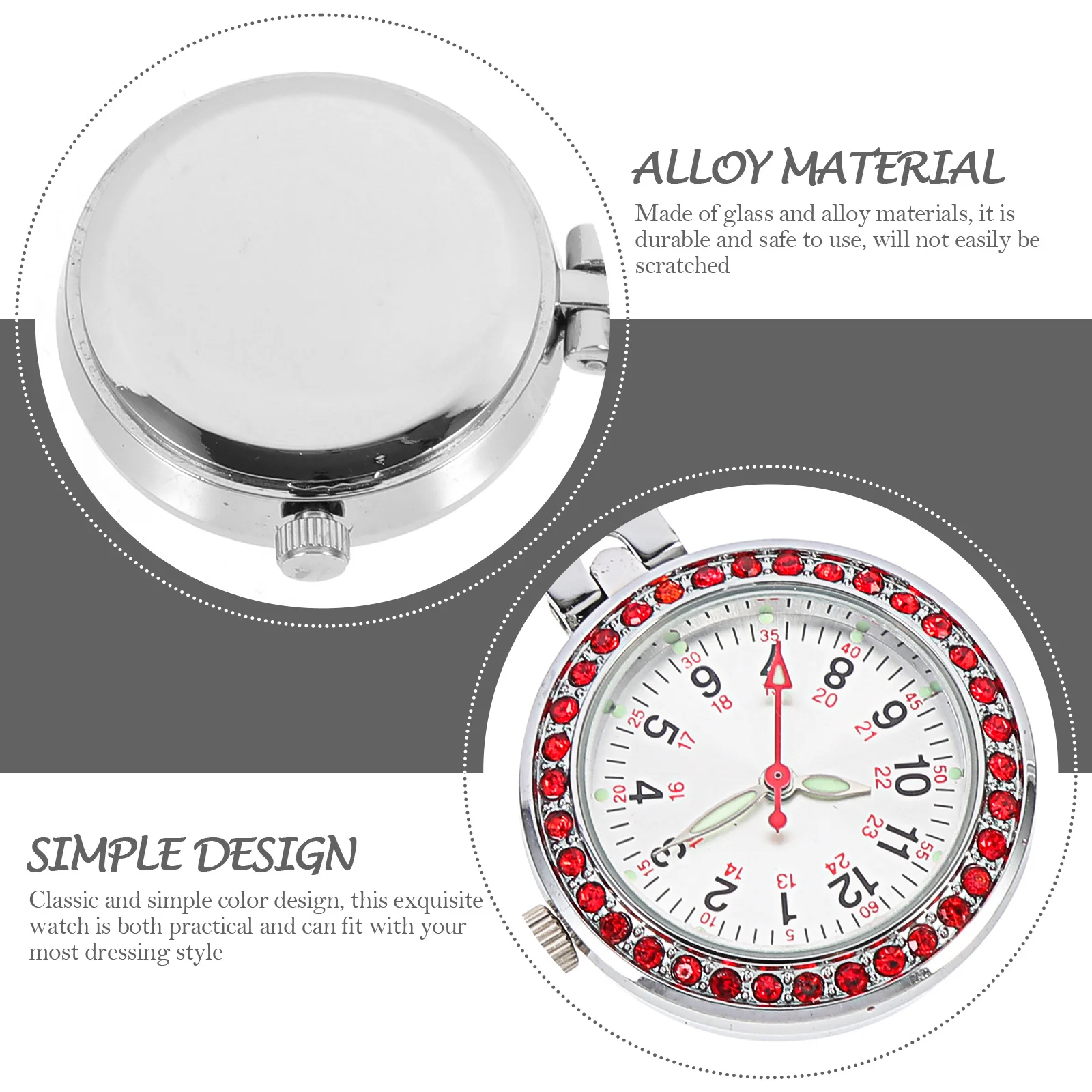 

Nurse Pocket Watch Luminous Hands Medical Uniform Accessory Portable Clip On Timepiece For Nurses Staff Elderly