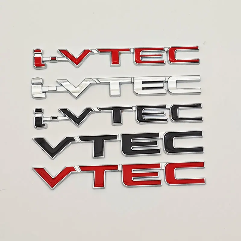 Logotipo de i-VTEC VTEC de Metal 3D, pegatina para maletero trasero de coche, emblema de insignia lateral de guardabarros para Honda Civic Accord Odyssey Spirior Fit CRV SUV