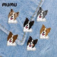 2023 New Smiling Border Collie Lapel Pin Dog Lovers Acrylic Brooches Handmade Epoxy Jewelry Shirt Bag Badge