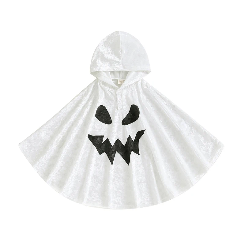 

RWYBEYW Toddler Baby Boys Girls Halloween Ghost Costume White Ghost Face Cloak Cape Halloween Cosplay Party Robe Outfit