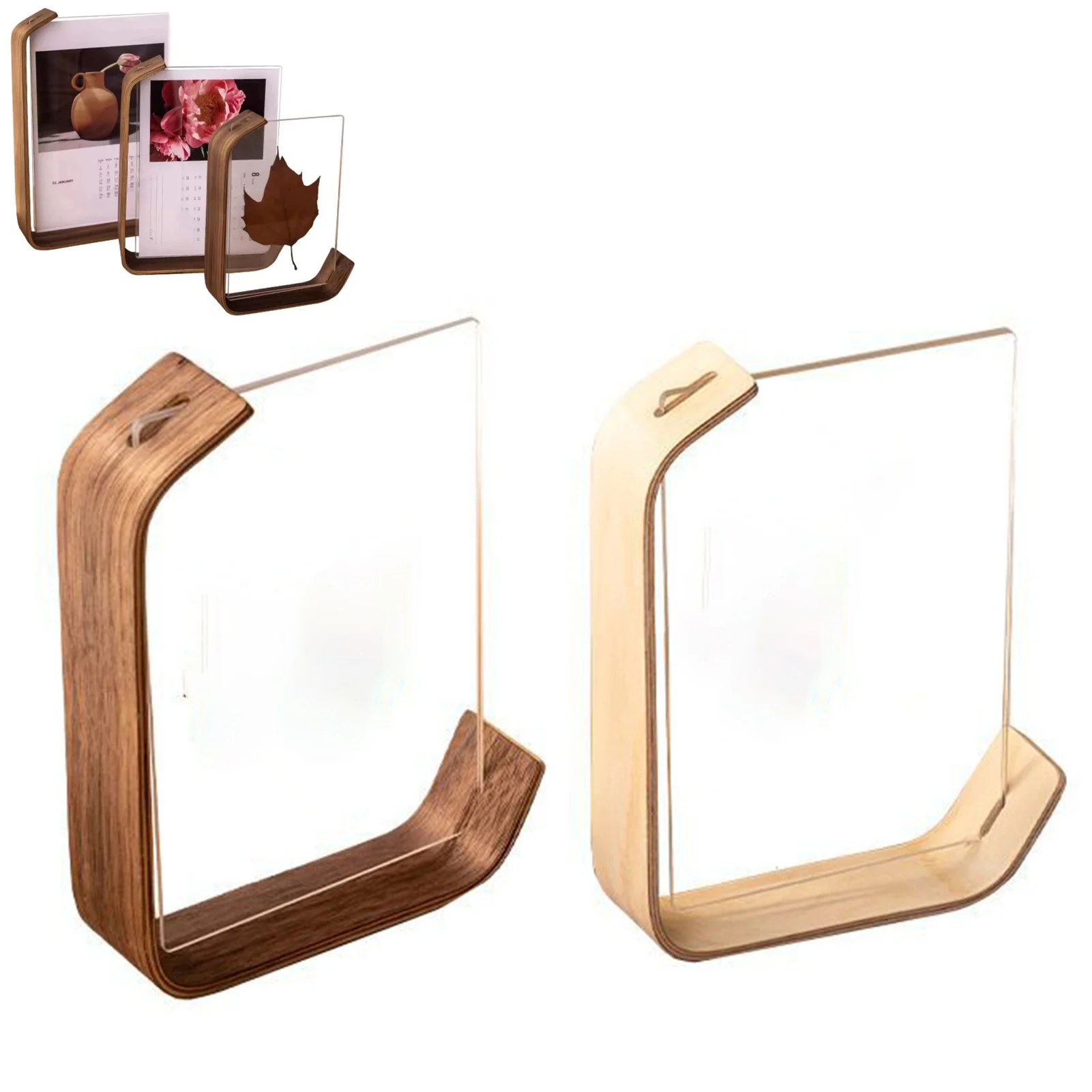 Acrylic Frameless Digital Picture Frame Rectangle Shape Double Sided Clear Frame For Mother's Day Gift Parent-child Interaction