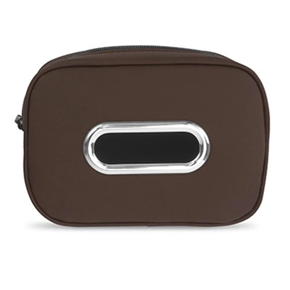 Multifunctional Car Tissue Box Zipper with Fix Strap Backseat Tissue Case Paper Box Hanging Drawer Car Napkin Holder Sun Visor
