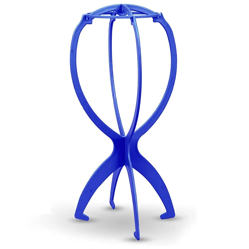 Toupee and Wig Stand, Wig Holder Stands for Displaying Wigs Toupee Exhibitions (Blue)